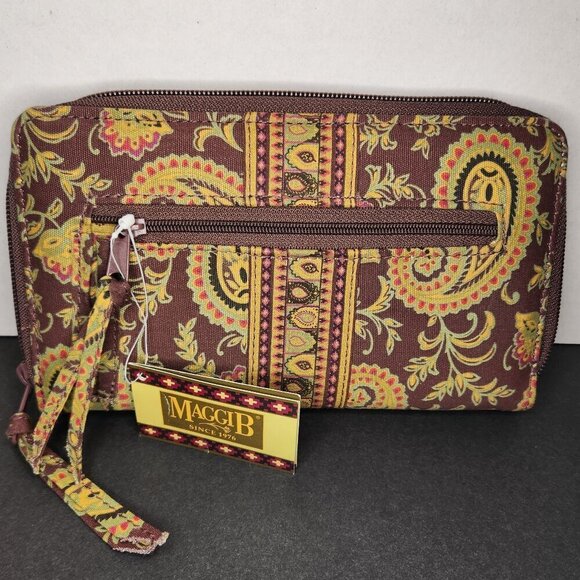 Maggi B French Country Zip Around Paisley Wallet Wristlet - Picture 1 of 10